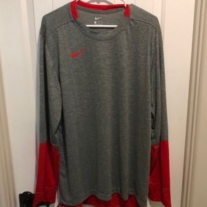 Nike long sleeve gray and red shirt. New with tags.